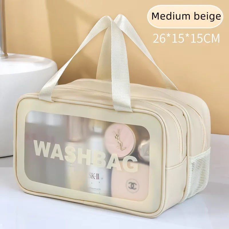 Clear Waterproof Makeup Bag – Large Travel Cosmetic Bag