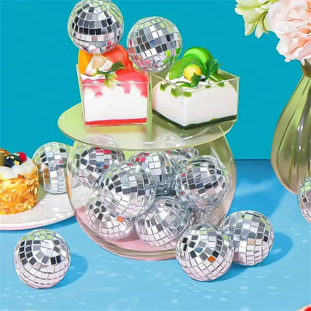 Mini Disco Ball Ornaments – Reflective Silver Christmas Baubles