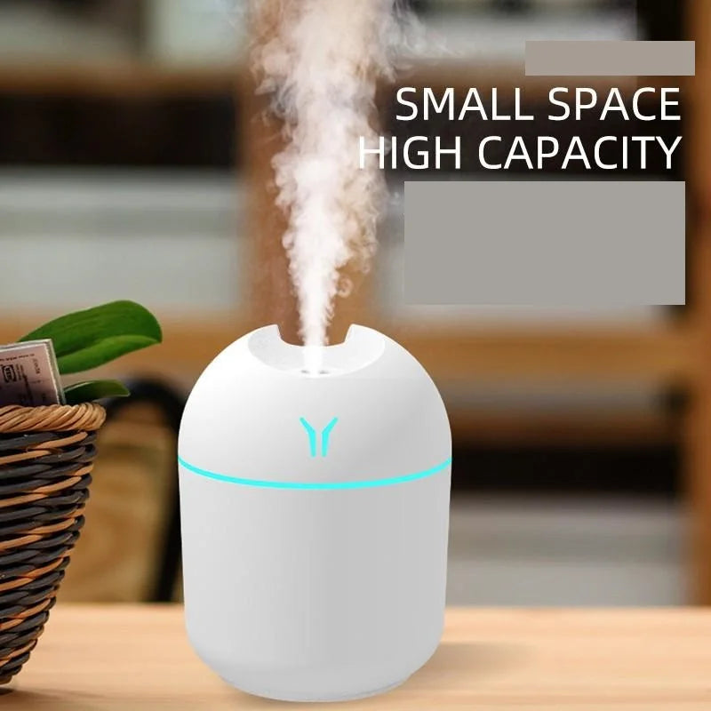 250 ml Mini Humidifier & Aroma Diffuser – LED Color Lamp