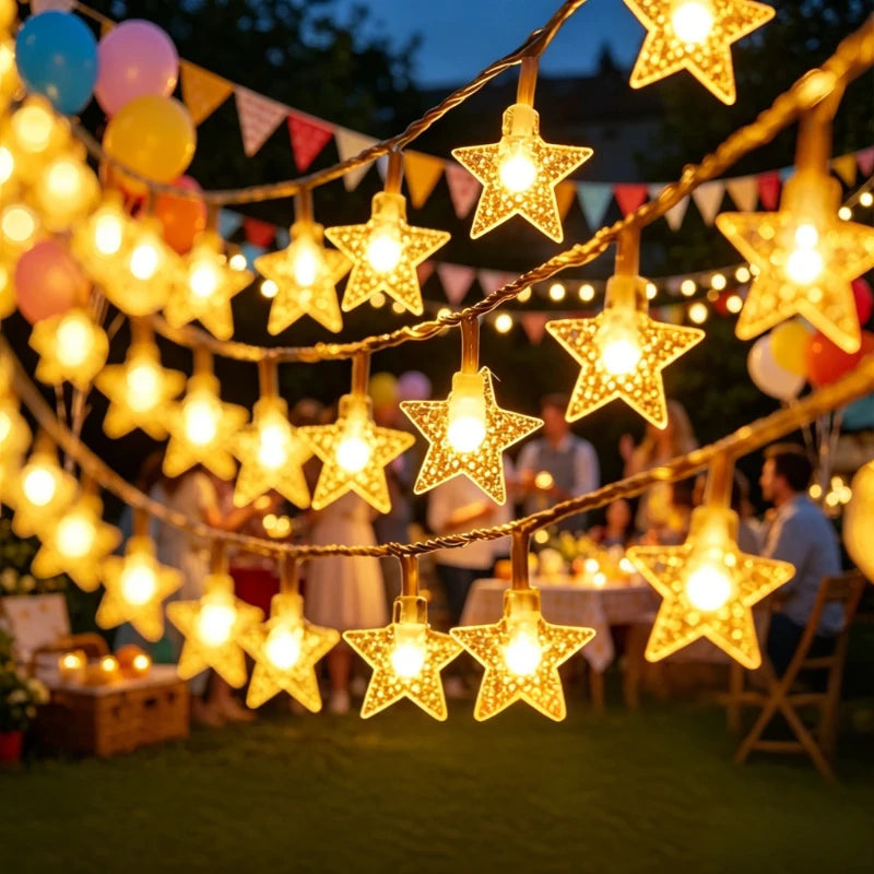 LED Star Chain Lights – Outdoor Fairy Garland