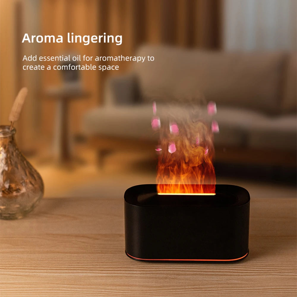 Flame Essential Oil Diffuser – Colorful Mist Humidifier