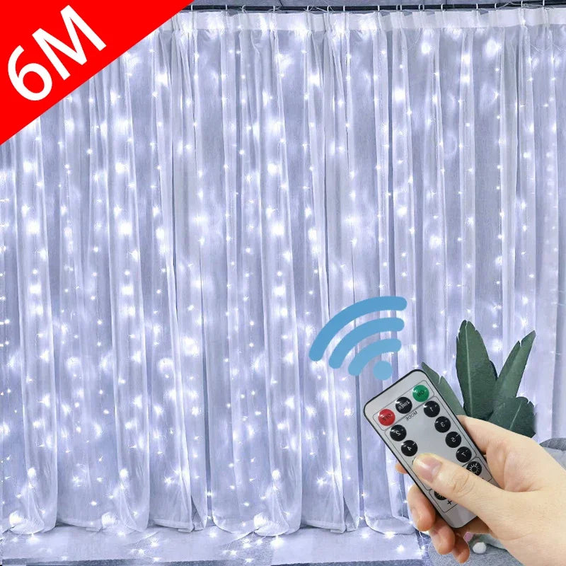 3 m LED Curtain Lights with Remote – USB Window Fairy Lights
