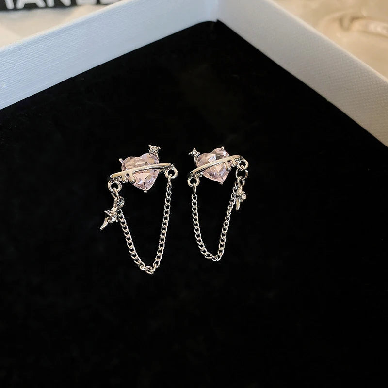 Crystal Flower Stud Earrings for Women