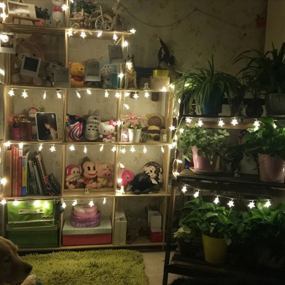 LED Star String Lights – USB/Battery Christmas Garland