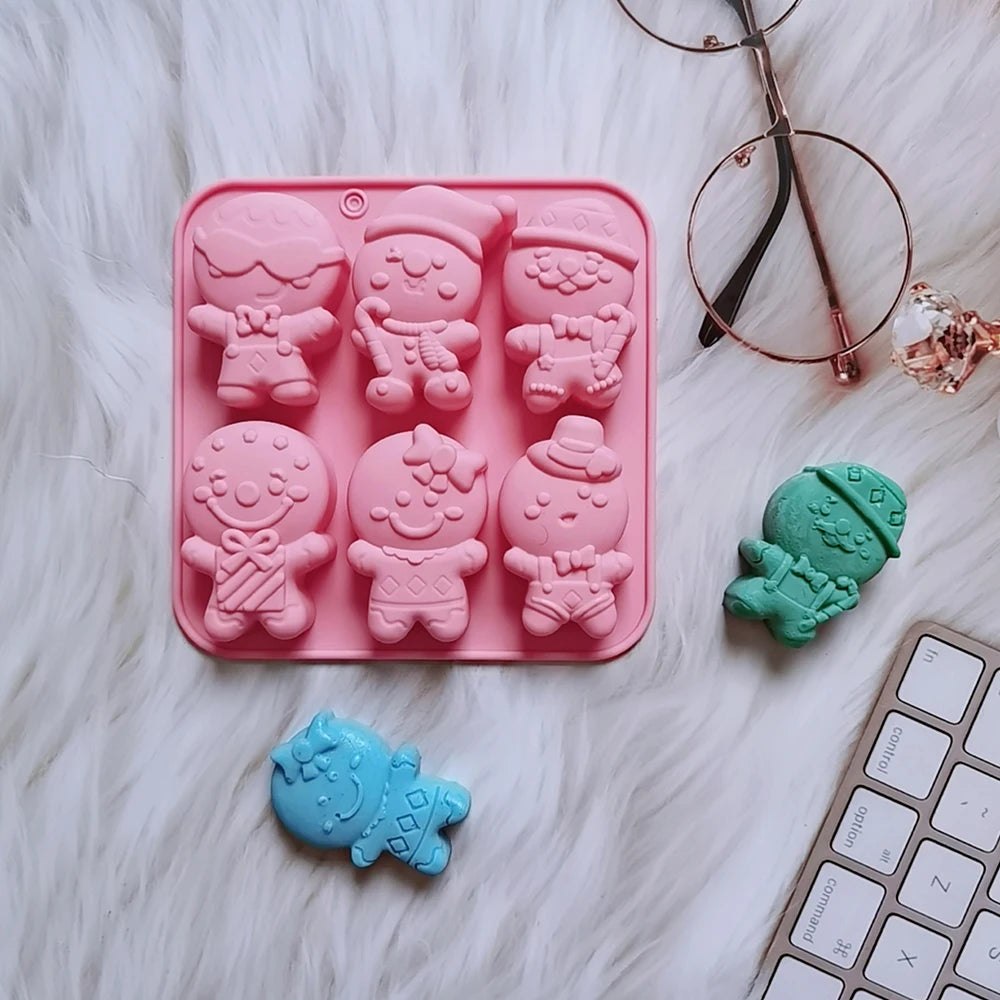 Gingerbread Man Silicone Mold – Christmas Baking, Chocolate & Candles