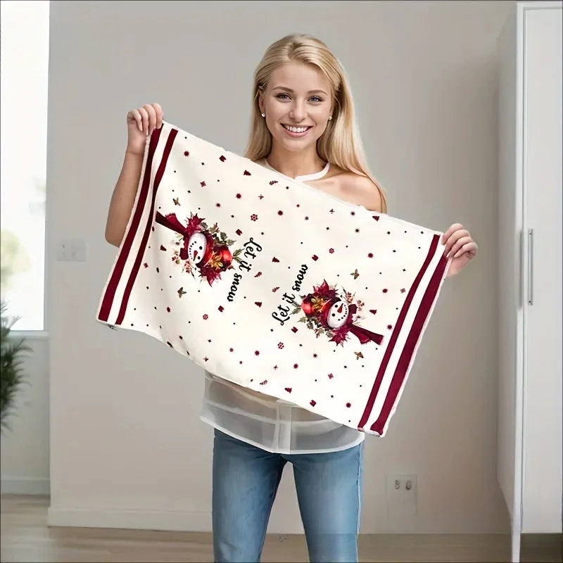 Christmas Kitchen Dish Towels – Quick-Dry Festive Hand Towels