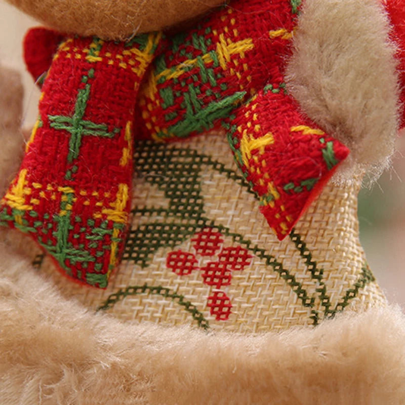 Christmas Doll Ornaments (4 pcs) – Santa, Snowman & Tree