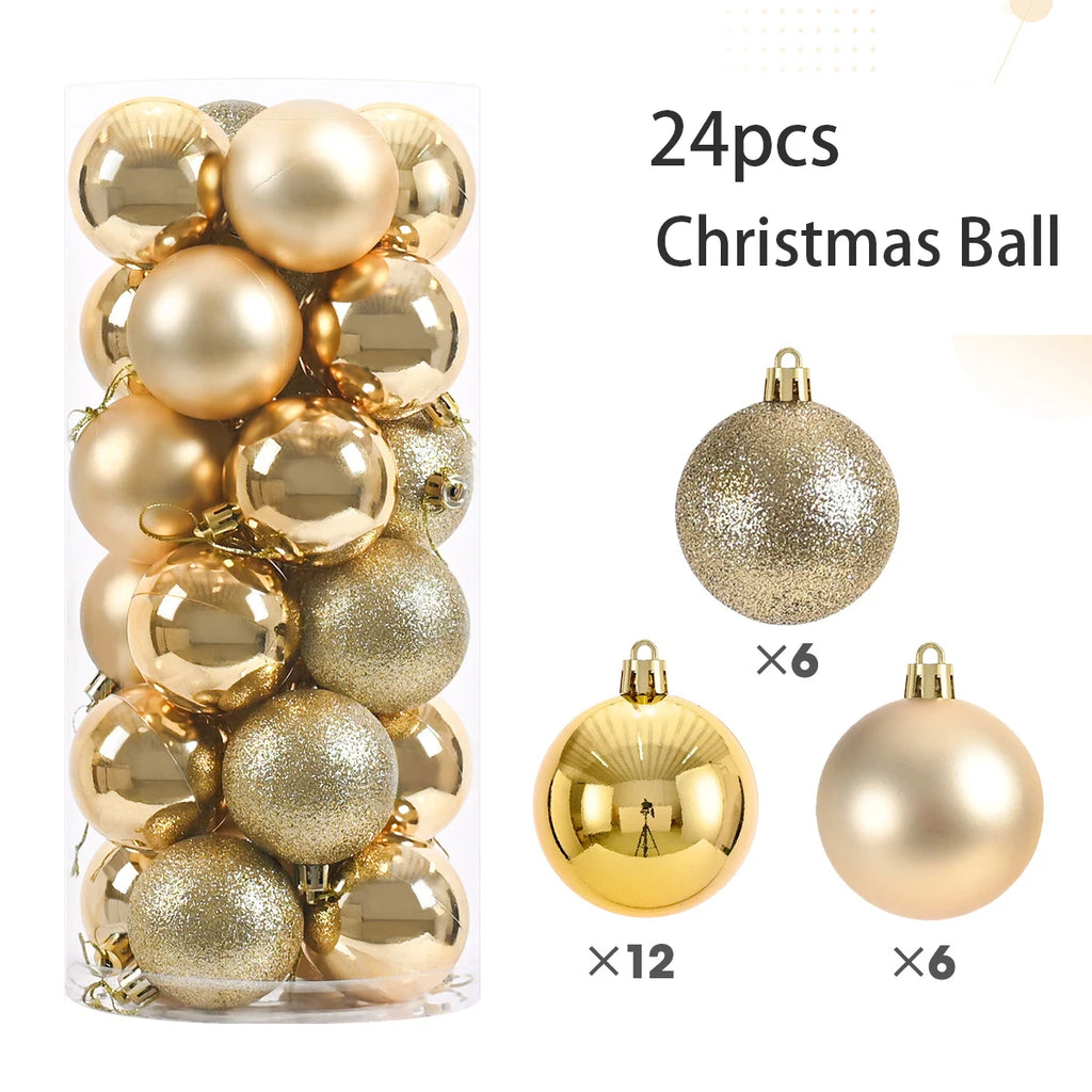 Mini Christmas Ball Ornaments 3 cm (24 pcs)