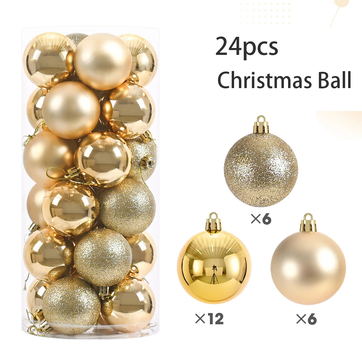 Mini Christmas Ball Ornaments 3 cm (24 pcs)