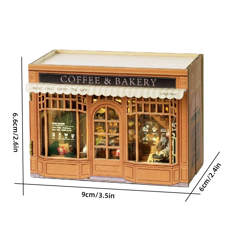 DIY Miniature Wooden Dollhouse Kit with LED Light – 3D Puzzle Gift