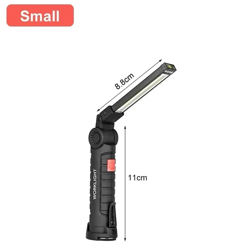 COB LED Work Light & Power Bank – Rechargeable Magnetic Flashlight
