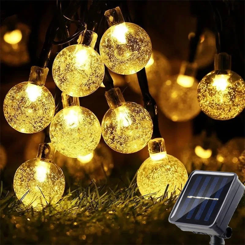 Solar Crystal Globe String Lights 60 LED – Outdoor Garden Lights