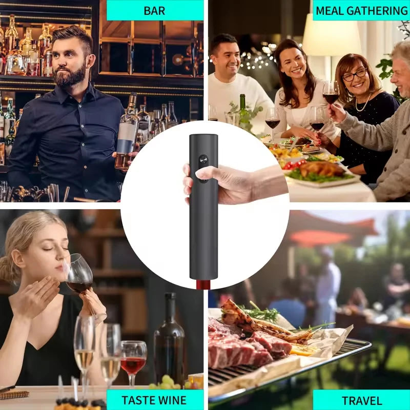 Electric Wine Opener Gift Set – Stopper & Pourer Included