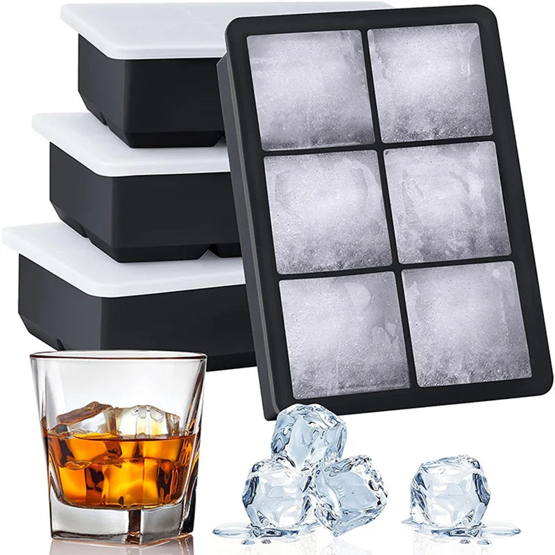 Large Silicone Ice Cube Tray – 4/6/8/15 Grid
