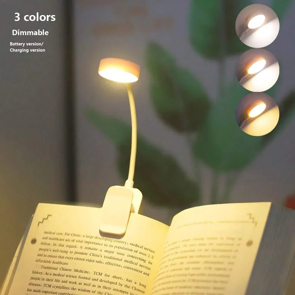 Clip-On LED Reading Light – 3 Modes Eye-Care Book Lamp