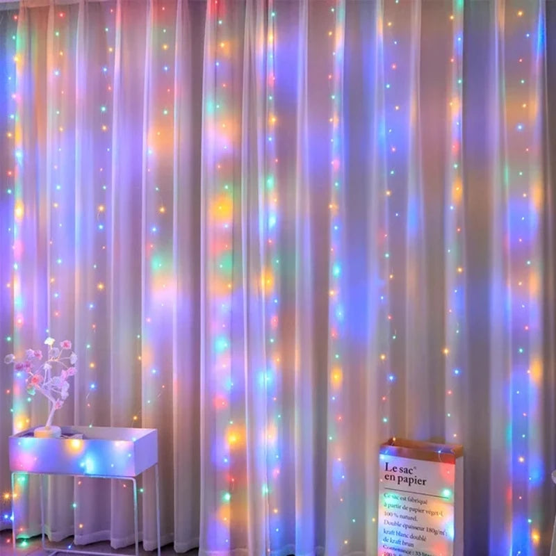 3 m LED Curtain Lights with Remote – USB Window Fairy Lights