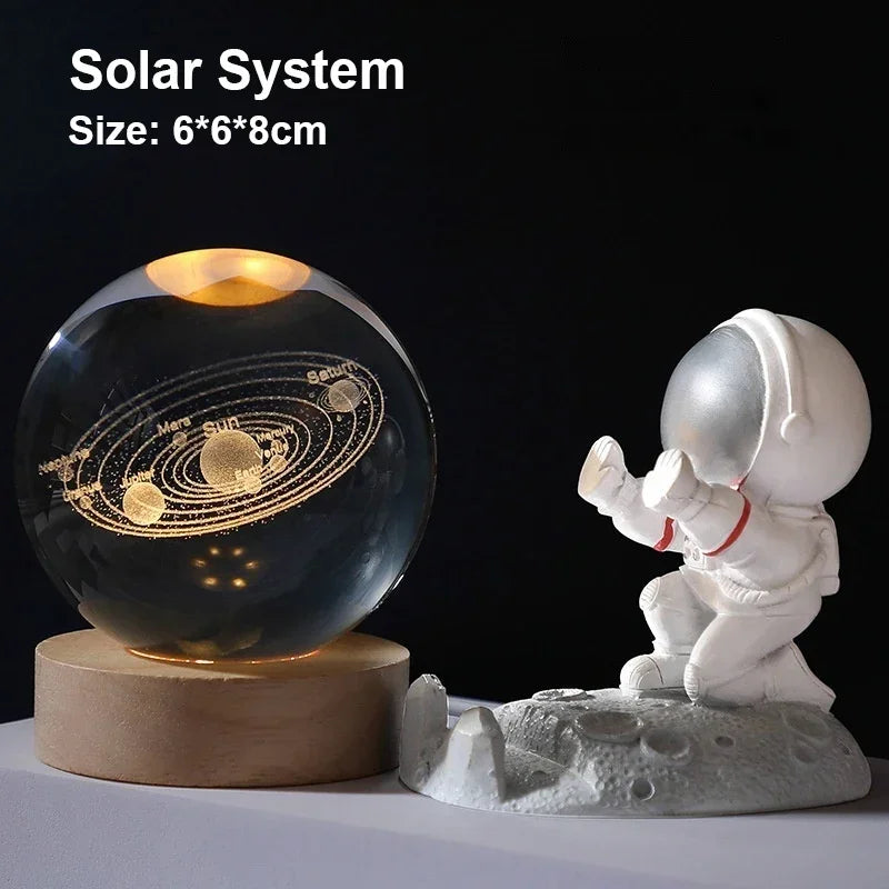 Galaxy Crystal Ball Night Light – Solar System Lamp