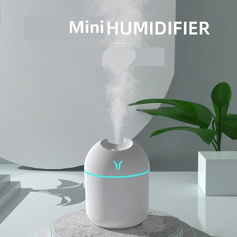 250 ml Mini Humidifier & Aroma Diffuser – LED Color Lamp