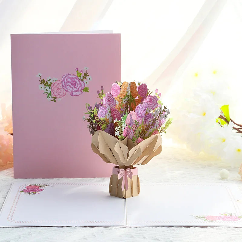 3D Pop-Up Flower Greeting Card – Handmade Card for Any Occasion