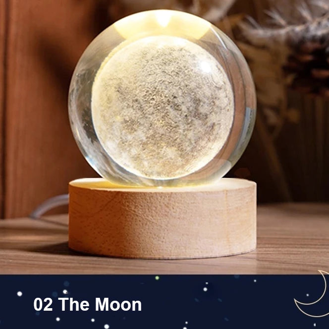 Galaxy Crystal Ball Night Light – Solar System Lamp