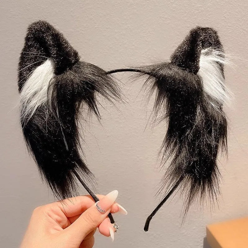 Plush Cat Ear Christmas Headband for Kids