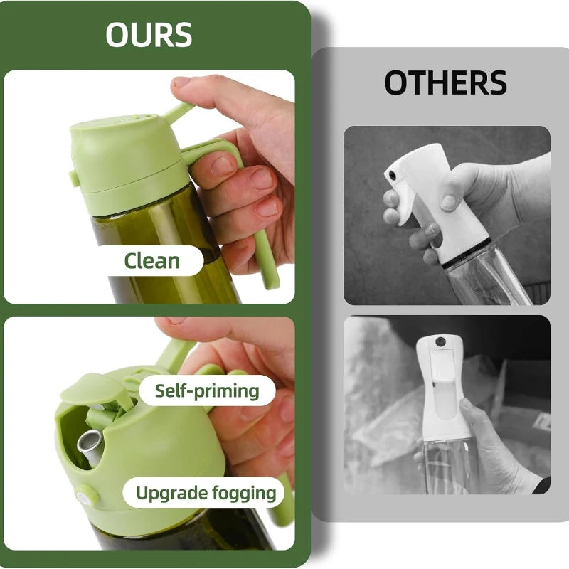 Olive Oil Sprayer Bottle – Dark Glass-Look Dispenser for Air Fryer