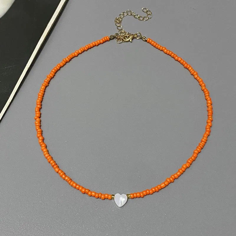 Shell Love Heart Choker Necklace