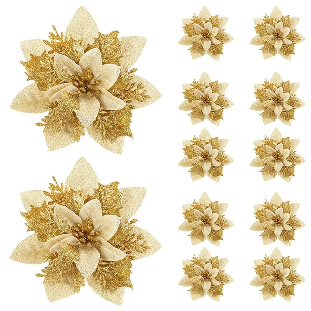Glitter Christmas Flower Ornaments – Christmas Tree Decorations