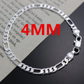 925 Silver 4mm Chain Bracelet & Necklace Set