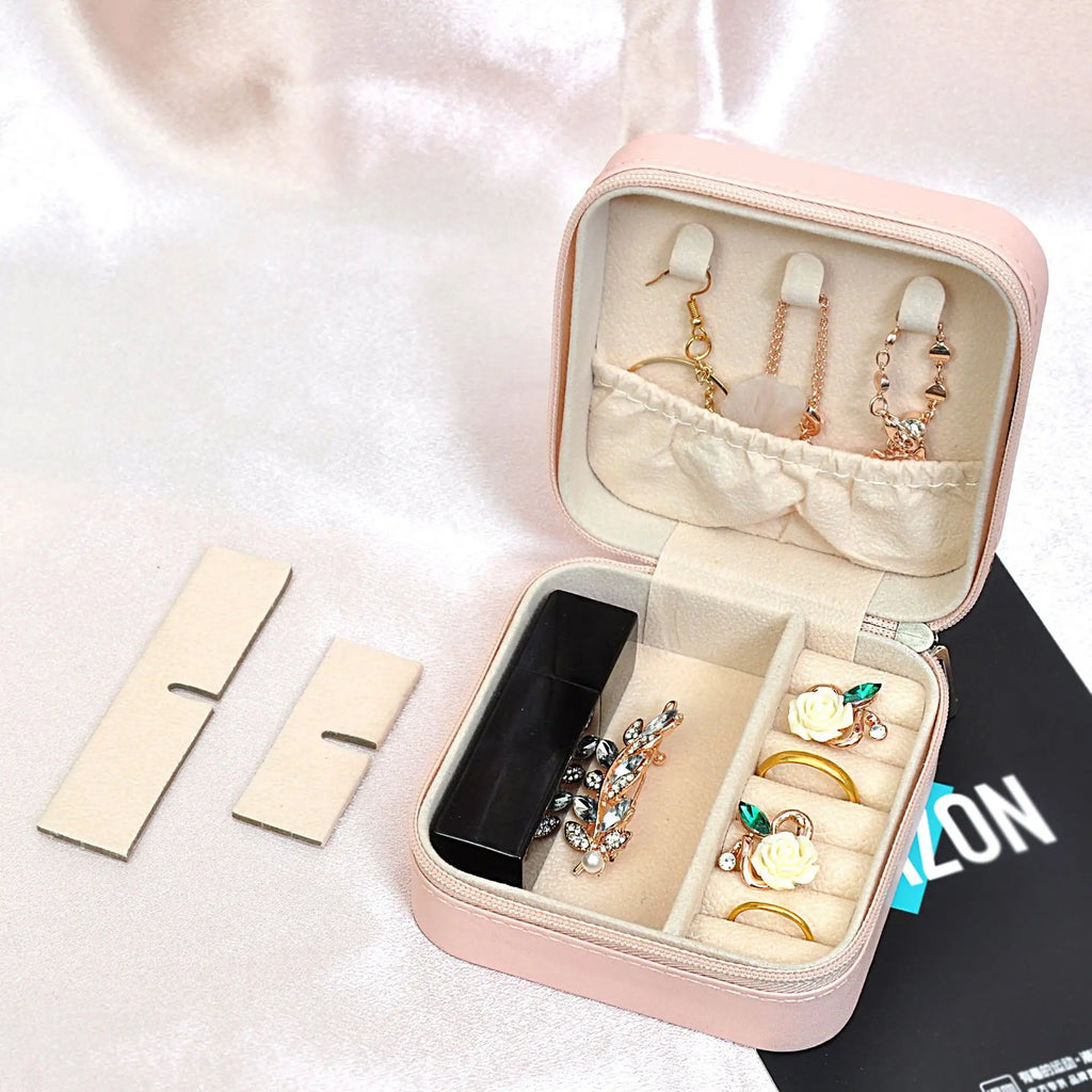 Mini Jewelry Travel Case – PU Leather Organizer Box