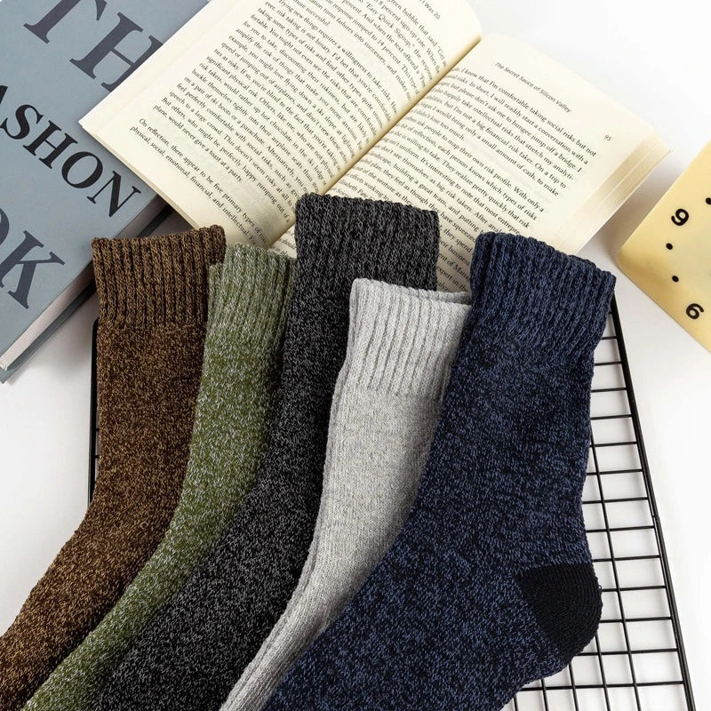 Thick Merino Wool Winter Socks – Thermal Towel Sole