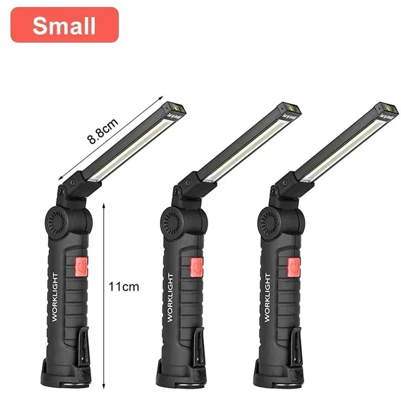 COB LED Work Light & Power Bank – Rechargeable Magnetic Flashlight