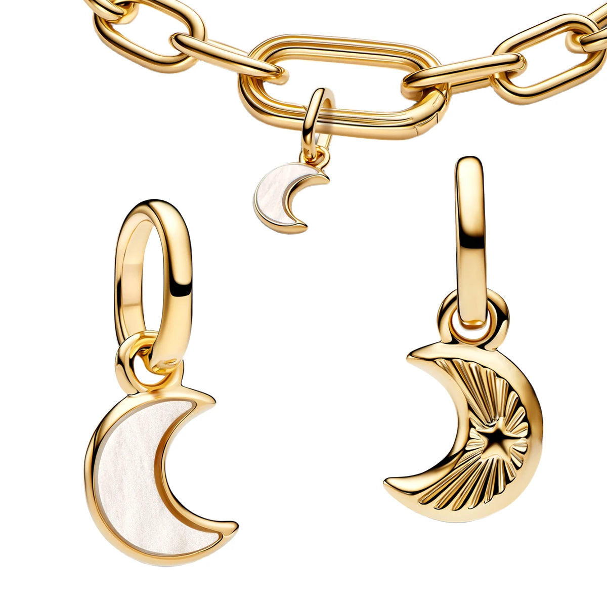 925 Sterling Silver Heart, Sun & Moon Charms for Bracelets & Necklaces