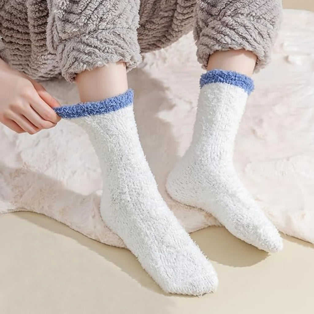 Fuzzy Winter Socks (6/12 Pairs) – Cozy Plush Socks for Women