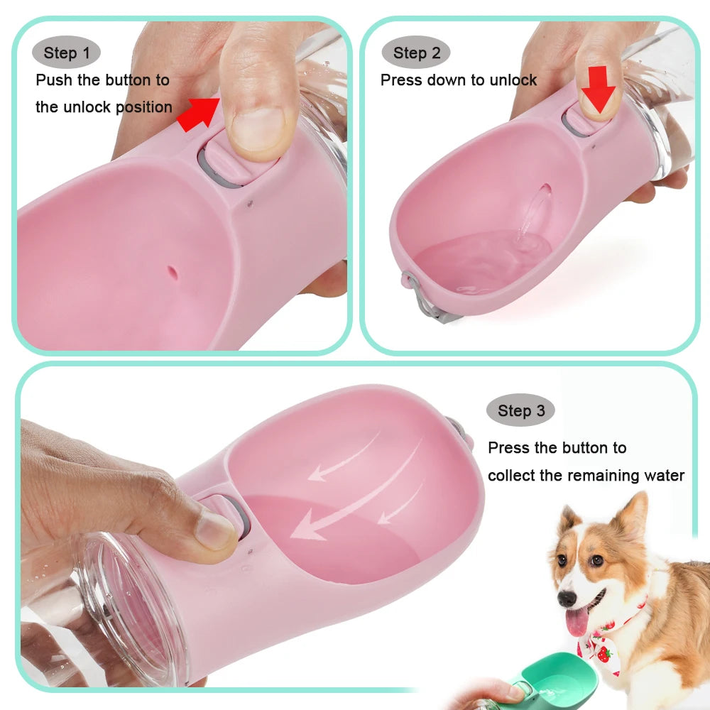 Portable Dog Water Bottle 350/550 ml – Leak-Proof Travel Bottle