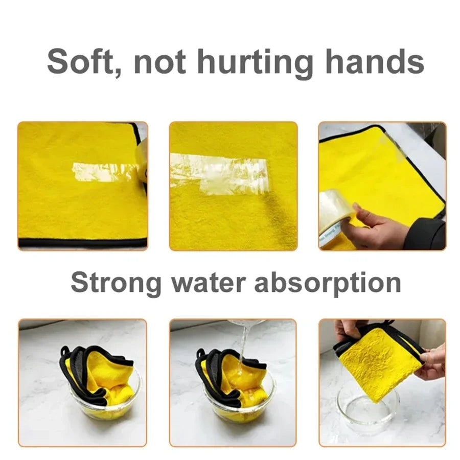 Microfiber Car Drying Towels – Thick Double-Layer Cleaning Cloths
