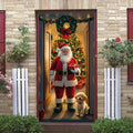 Santa & Christmas Tree Door Cover – 90 x 180 cm Holiday Banner
