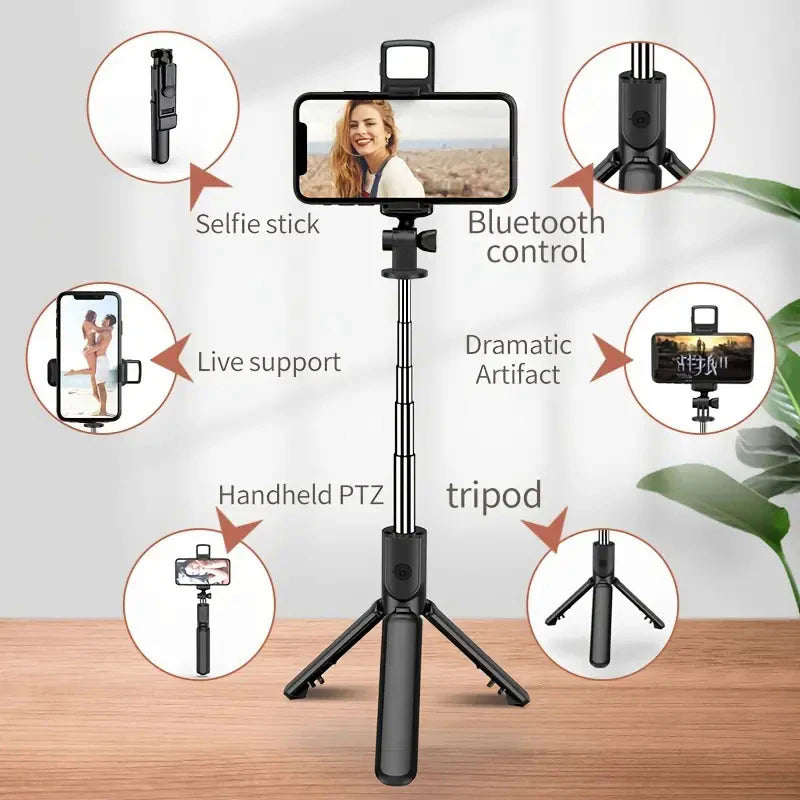 Selfie Stick Tripod with Fill Light & Bluetooth Remote
