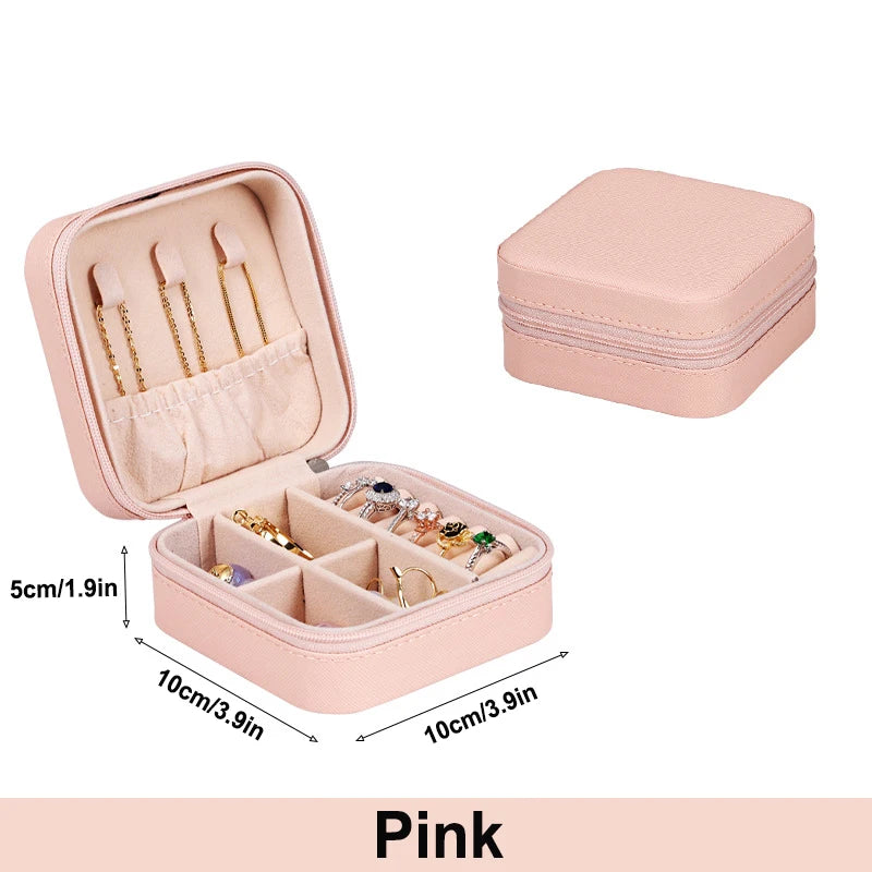 Mini Jewelry Travel Case – PU Leather Organizer Box