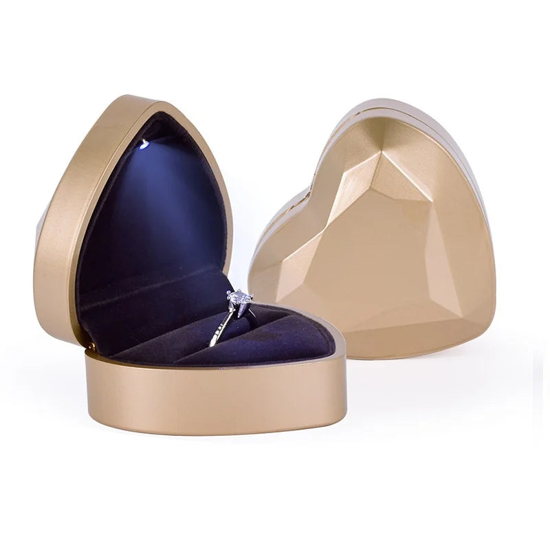 Heart-Shaped LED Ring Box – Proposal & Jewelry Gift Box
