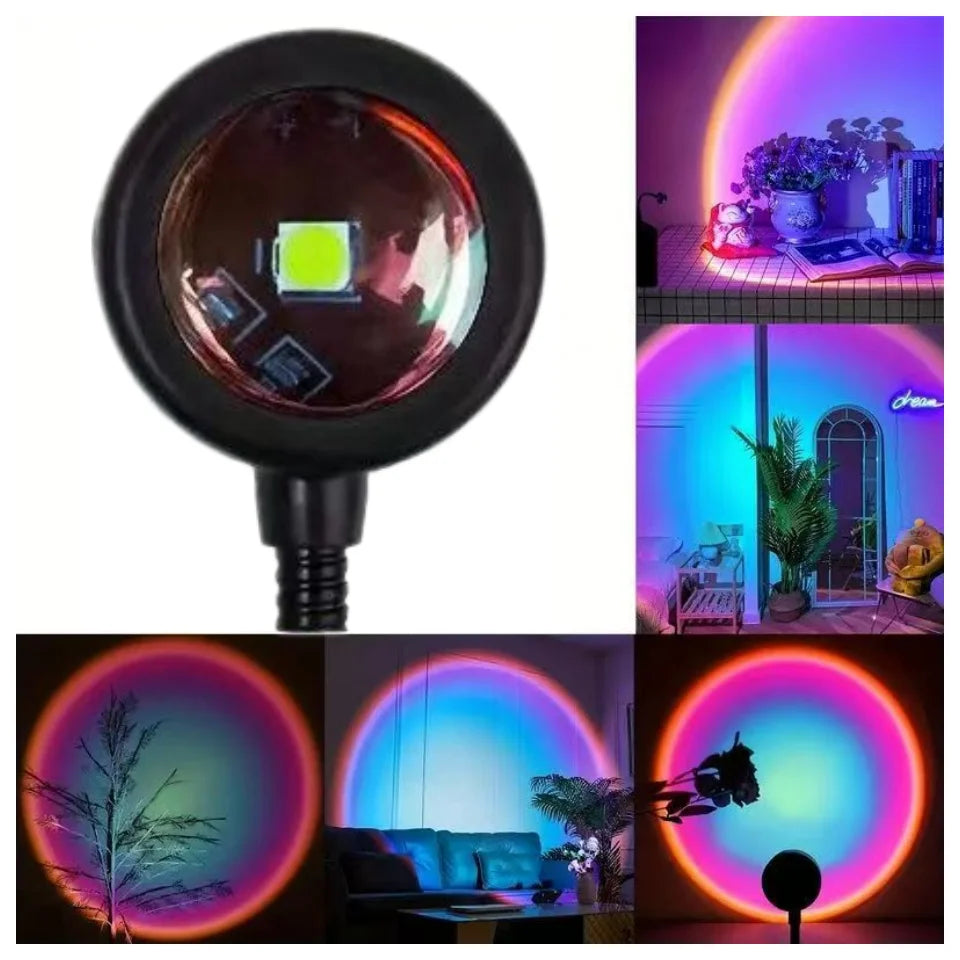 LED Sunset Projection Lamp – Rainbow Mood Light