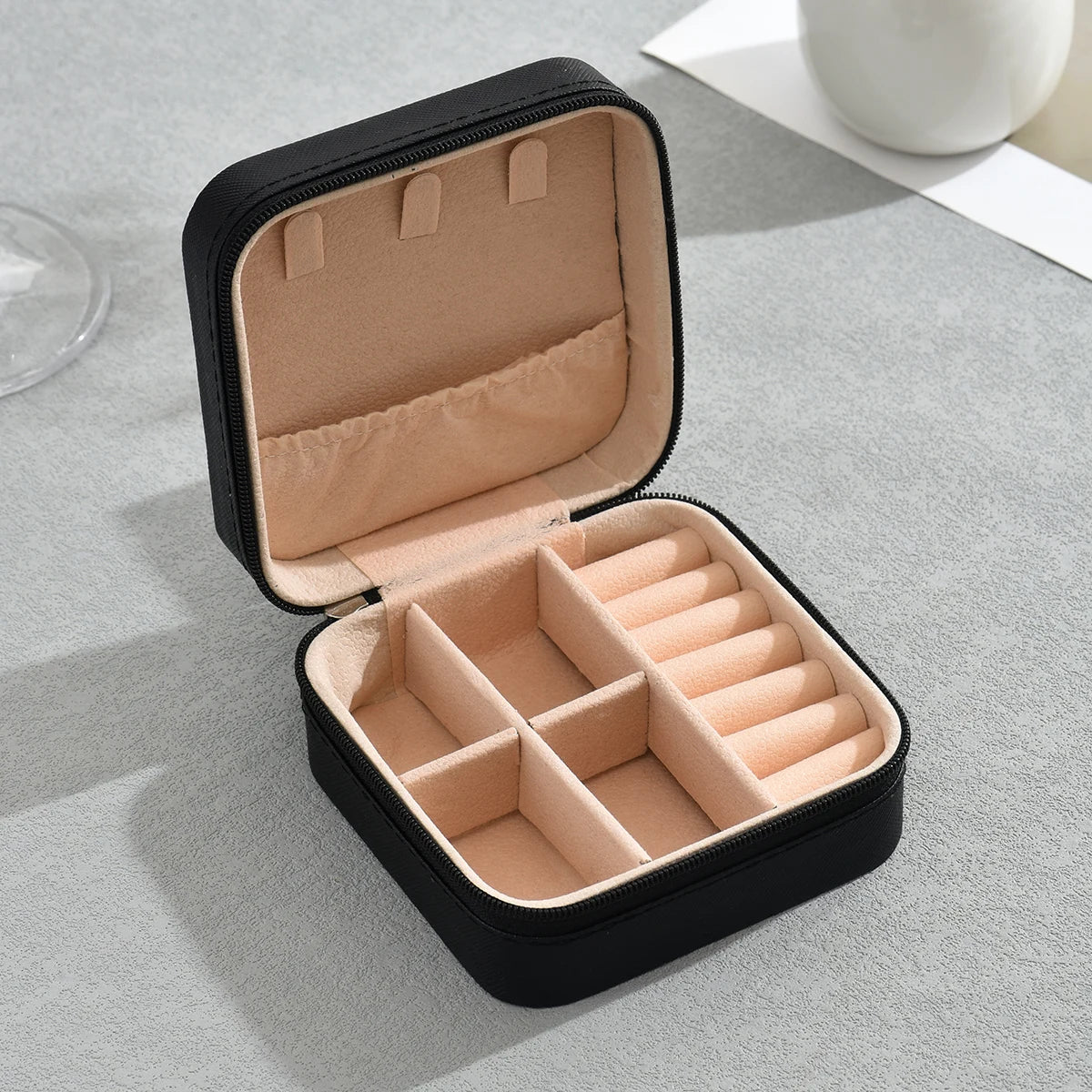 Mini Jewelry Travel Case – PU Leather Organizer Box