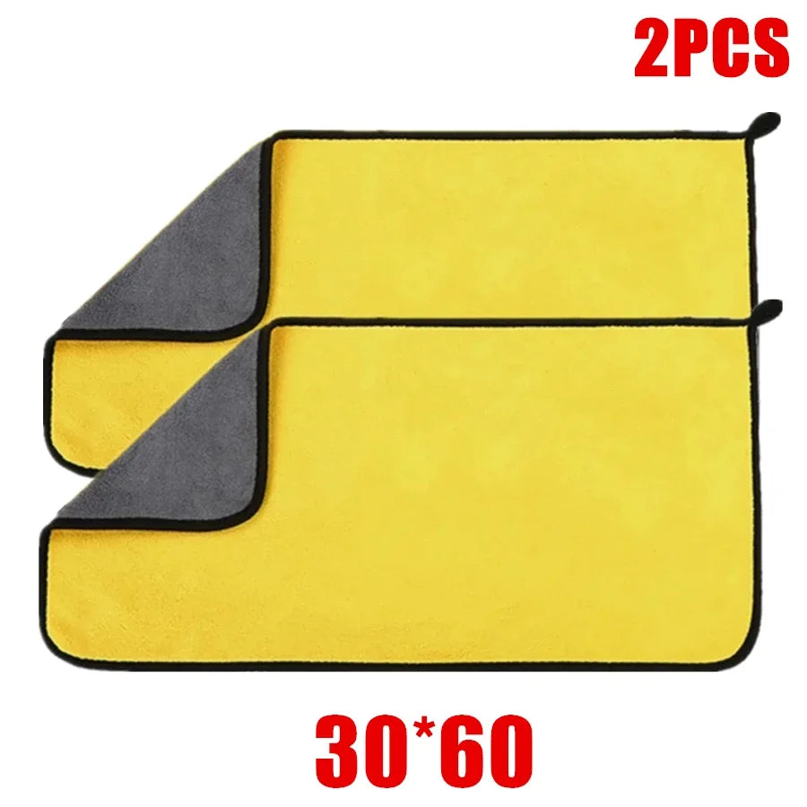 Microfiber Car Drying Towels – Thick Double-Layer Cleaning Cloths