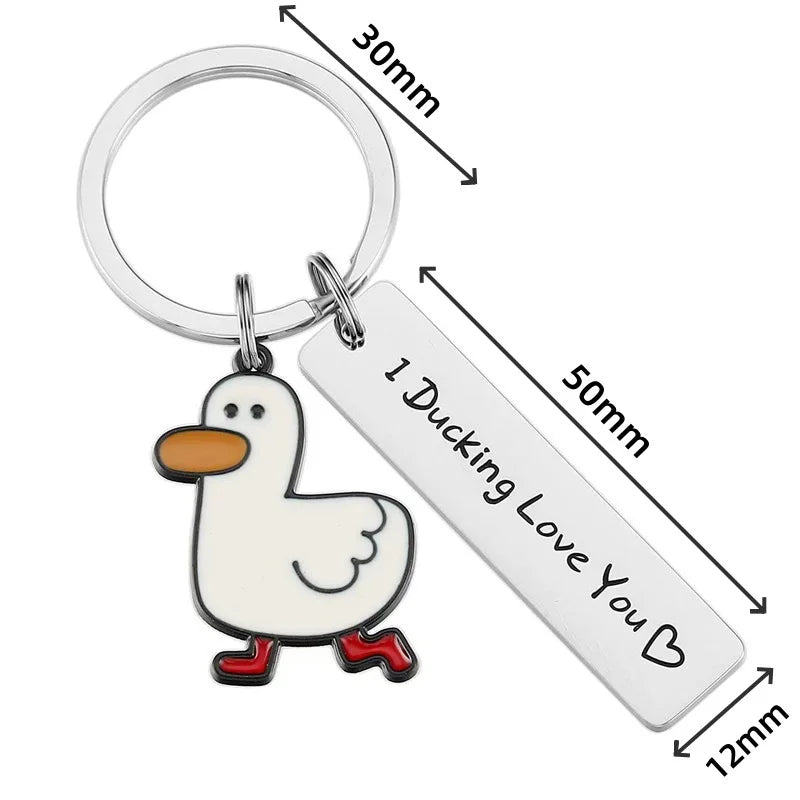 "I Ducking Love You" Duck Keychain – Funny Couples Gift