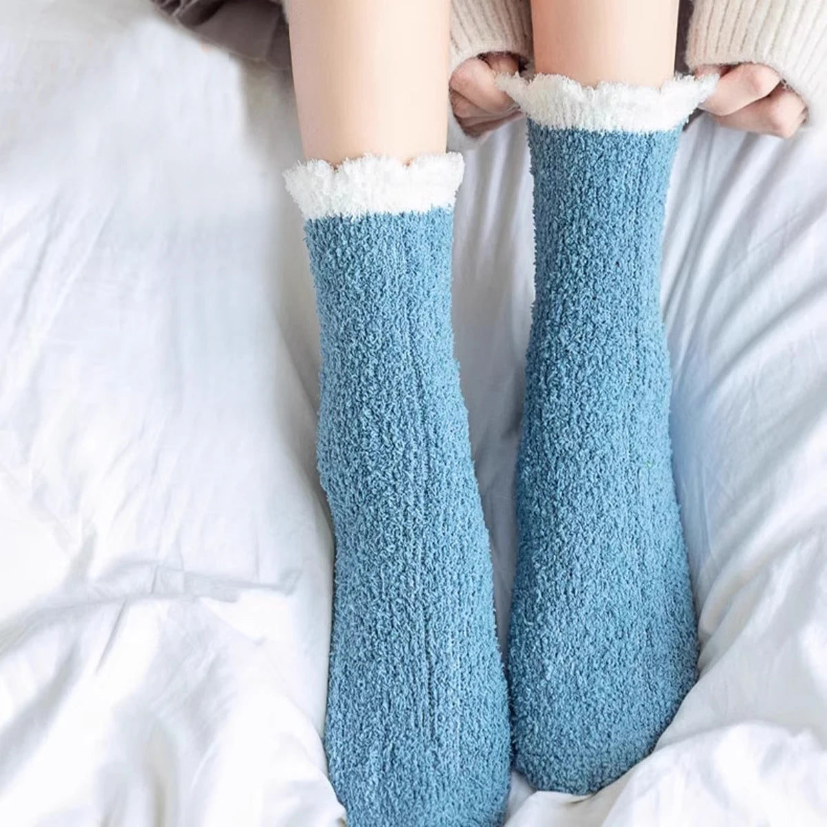 Fuzzy Winter Socks (6/12 Pairs) – Cozy Plush Socks for Women