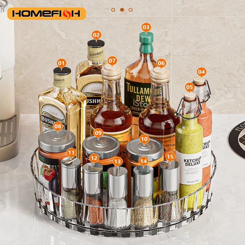 Rotating Spice Rack Organizer – Space-Saving Countertop Storage