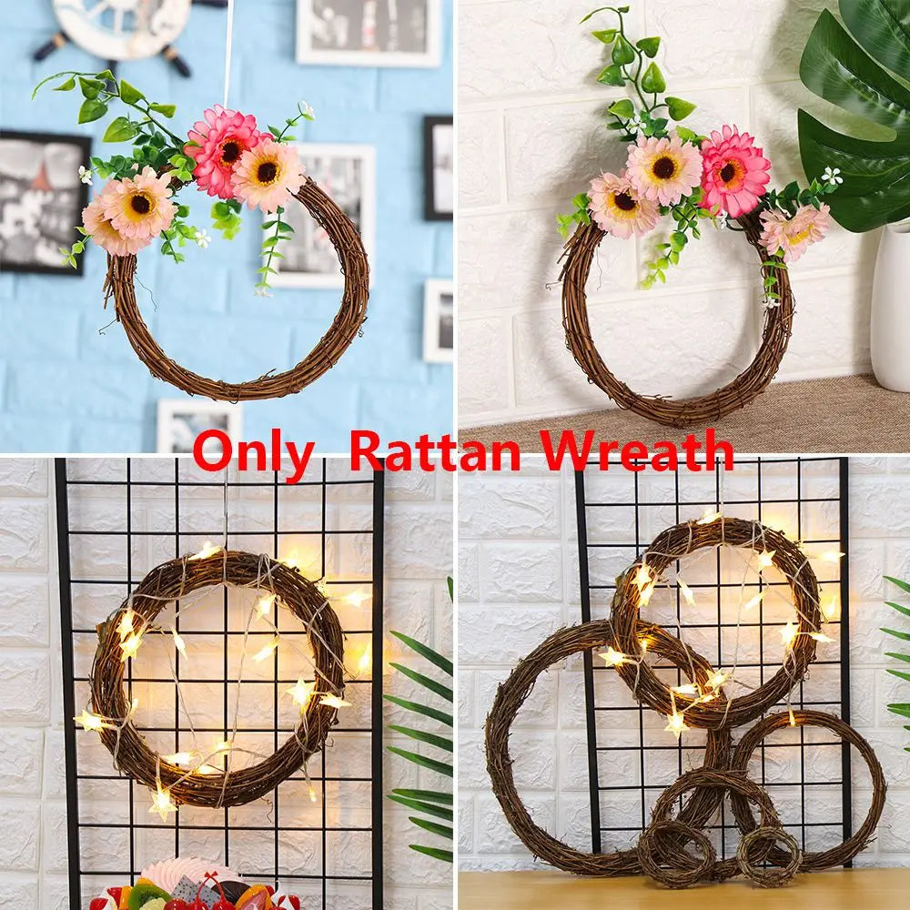 Natural Rattan Wreath Ring 8–30 cm – DIY Christmas Wreath Base