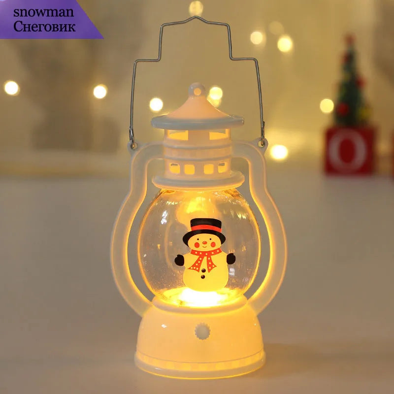 Santa & Snowman LED Lanterns – Battery Powered Christmas Lights
