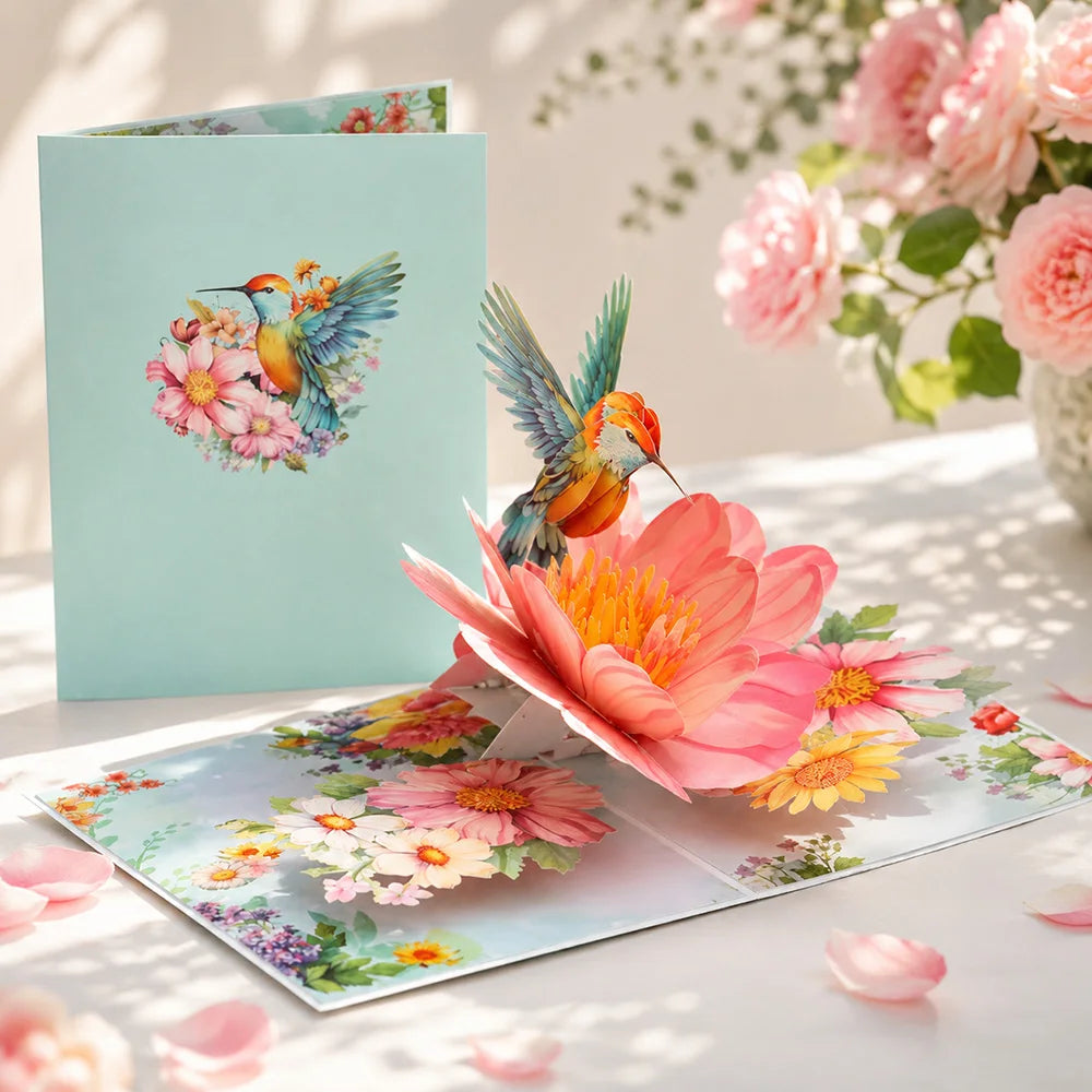 3D Pop-Up Flower Greeting Card – Handmade Card for Any Occasion