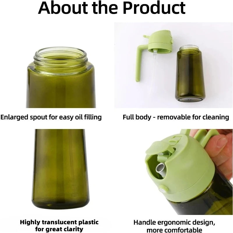 Olive Oil Sprayer Bottle – Dark Glass-Look Dispenser for Air Fryer